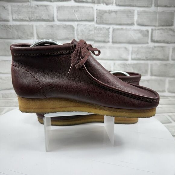 Clarks Original Men\'s Size 8 Burgundy Leather Lace Up Wallabee Boots main image 12